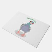 Grappig nieuwsgierig cartoon illustratie deurmat (Schuin)