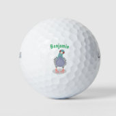 Grappig nieuwsgierig cartoon illustratie golfballen (Voorkant)