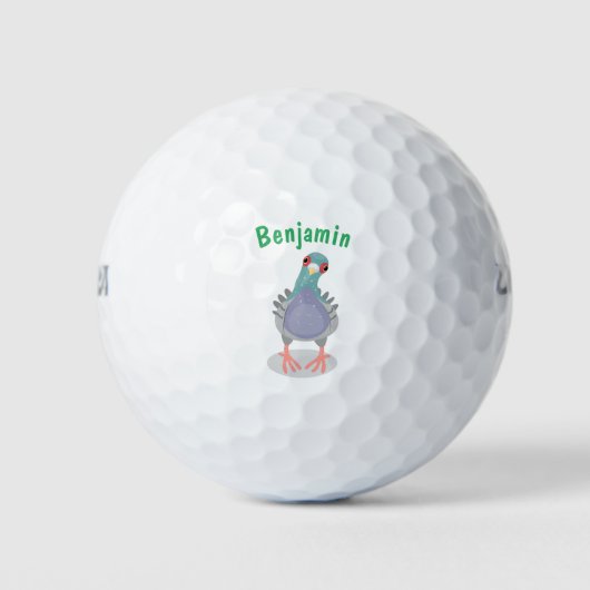 Grappig nieuwsgierig cartoon illustratie golfballen (Voorkant)