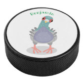 Grappig nieuwsgierig cartoon illustratie hockey puck (3/4)