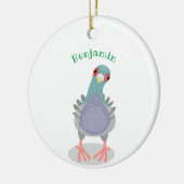 Grappig nieuwsgierig cartoon illustratie keramisch ornament (Links)