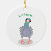 Grappig nieuwsgierig cartoon illustratie keramisch ornament (Achterkant)