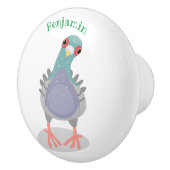 Grappig nieuwsgierig cartoon illustratie keramische knop (Rechts)