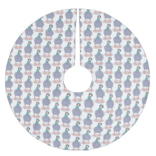 Grappig nieuwsgierig cartoon illustratie kerstboom rok