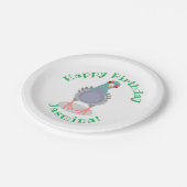 Grappig nieuwsgierig cartoon illustratie papieren bordje (Gekanteld)