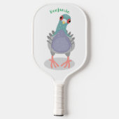 Grappig nieuwsgierig cartoon illustratie pickleball paddle (Achterkant)