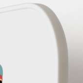 Grappig nieuwsgierig cartoon illustratie pickleball paddle (Links Detail)