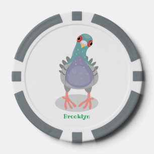 Grappig nieuwsgierig cartoon illustratie poker chips