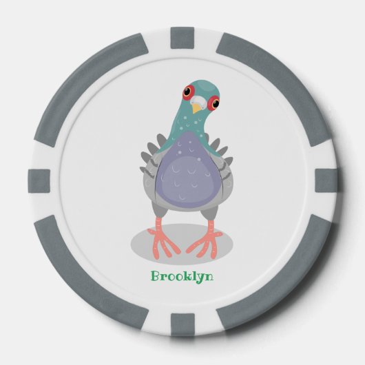 Grappig nieuwsgierig cartoon illustratie poker chips (Voorkant)