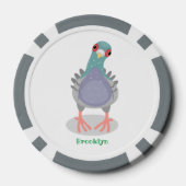 Grappig nieuwsgierig cartoon illustratie poker chips (Achterkant)