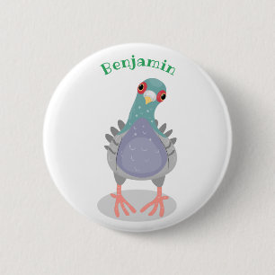 Grappig nieuwsgierig cartoon illustratie ronde button 5,7 cm