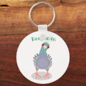 Grappig nieuwsgierig cartoon illustratie sleutelhanger (Voorkant)