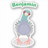 Grappig nieuwsgierig cartoon illustratie sticker (Voorkant)