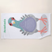 Grappig nieuwsgierig cartoon illustratie strandlaken (Voorkant)