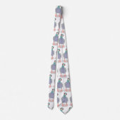 Grappig nieuwsgierig cartoon illustratie stropdas (Achterkant)