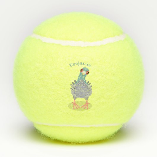 Grappig nieuwsgierig cartoon illustratie tennisballen (Achterkant)
