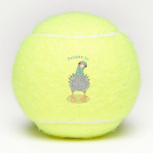 Grappig nieuwsgierig cartoon illustratie tennisballen