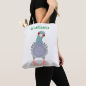 Grappig nieuwsgierig cartoon illustratie tote bag (Dichtbij)