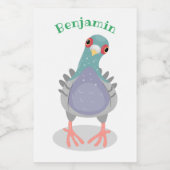 Grappig nieuwsgierig cartoon illustratie voedselcontainer etiket (Enkel label)