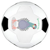 Grappig nieuwsgierig cartoon illustratie voetbal (Gedraaid)