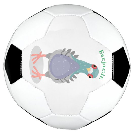 Grappig nieuwsgierig cartoon illustratie voetbal (Gedraaid)