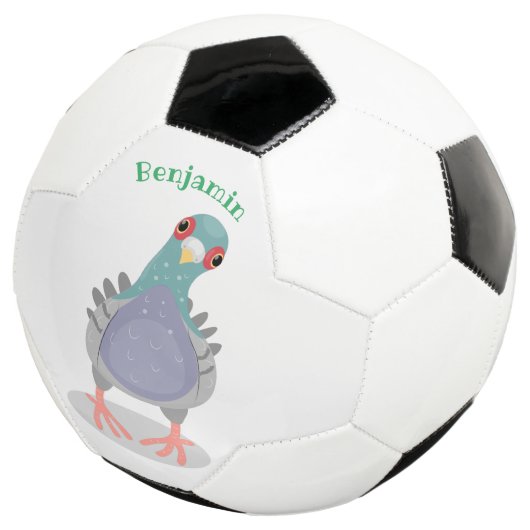 Grappig nieuwsgierig cartoon illustratie voetbal (Drie kwart)