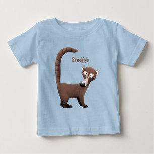 Grappig nieuwsgierig coatimundi cartoon illustrati