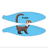 Grappig nieuwsgierig coatimundi cartoon illustrati basketbal (Panelen)