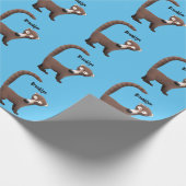 Grappig nieuwsgierig coatimundi cartoon illustrati cadeaupapier (Hoek)