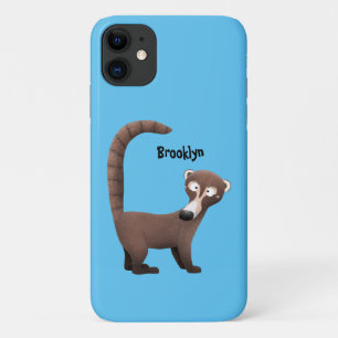 Grappig nieuwsgierig coatimundi cartoon illustrati Case-Mate iPhone case
