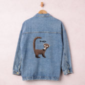 Grappig nieuwsgierig coatimundi cartoon illustrati denim jacket (Hangar)
