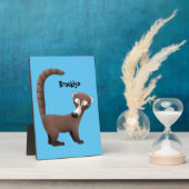 Grappig nieuwsgierig coatimundi cartoon illustrati fotoplaat (Zijkant)