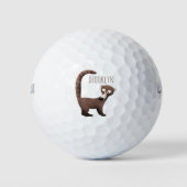 Grappig nieuwsgierig coatimundi cartoon illustrati golfballen (Voorkant)