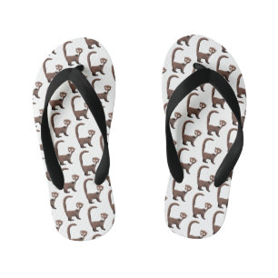 Grappig nieuwsgierig coatimundi cartoon illustrati kinder teenslippers