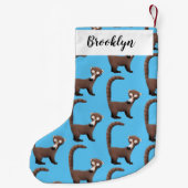 Grappig nieuwsgierig coatimundi cartoon illustrati kleine kerstsok (Achterkant)