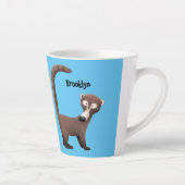 Grappig nieuwsgierig coatimundi cartoon illustrati latte mok (Rechts)