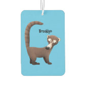 Grappig nieuwsgierig coatimundi cartoon illustrati luchtverfrisser (Achterkant)