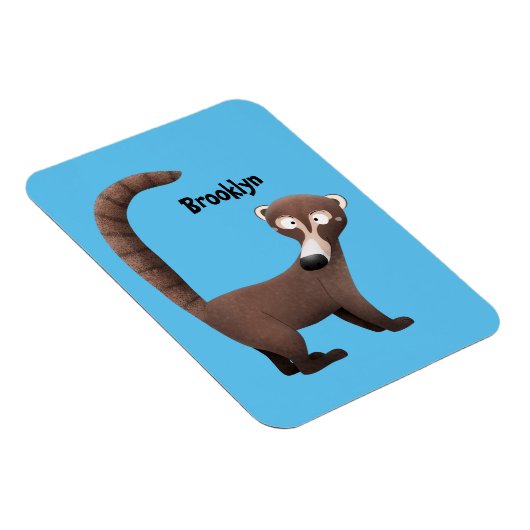 Grappig nieuwsgierig coatimundi cartoon illustrati magneet (Rechterzijde)