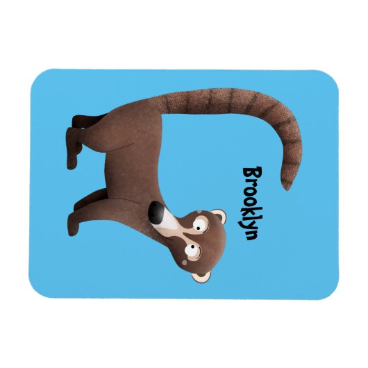 Grappig nieuwsgierig coatimundi cartoon illustrati magneet (Horizontaal)