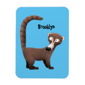 Grappig nieuwsgierig coatimundi cartoon illustrati magneet (Verticaal)