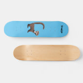 Grappig nieuwsgierig coatimundi cartoon illustrati persoonlijk skateboard (Horizontaal)