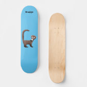 Grappig nieuwsgierig coatimundi cartoon illustrati persoonlijk skateboard (Voorkant)