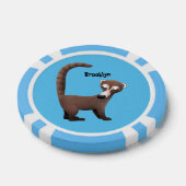 Grappig nieuwsgierig coatimundi cartoon illustrati poker chips (Enkel)