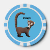 Grappig nieuwsgierig coatimundi cartoon illustrati poker chips (Voorkant)
