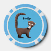 Grappig nieuwsgierig coatimundi cartoon illustrati poker chips (Achterkant)