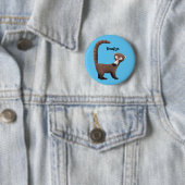 Grappig nieuwsgierig coatimundi cartoon illustrati ronde button 5,7 cm (In situ)