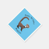 Grappig nieuwsgierig coatimundi cartoon illustrati servet (Hoek)