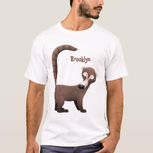 Grappig nieuwsgierig coatimundi cartoon illustrati t-shirt