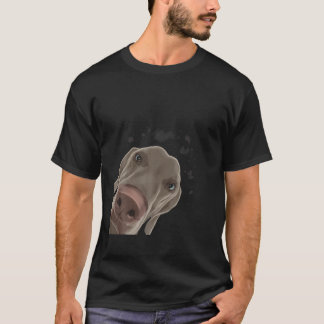 Grappig nieuwsgierig Dog Weimaraner T-shirt