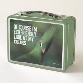 Grappig nieuwsgierig Guinee Turaco Green Bird (Achterkant)